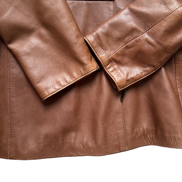 Tan Danier leather blazer. Size XS - Picture 3 of 5